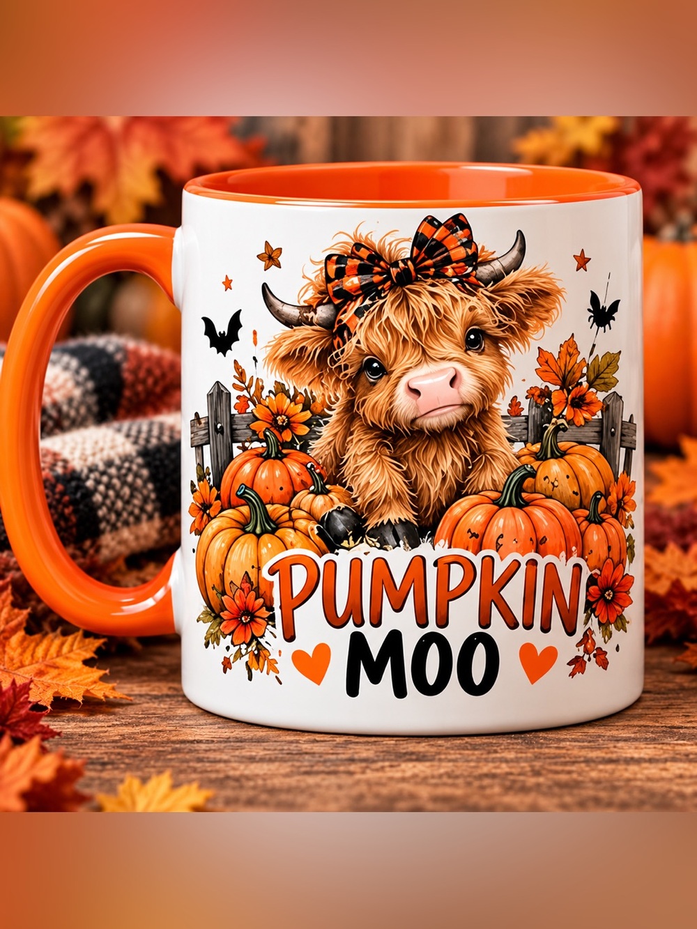 Pumpkin Moo Orange Harvest Ceramic Mug